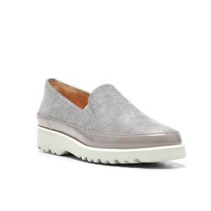 Donald Pliner Sneaker Womens Size 8.5‎ Leather Gray Slip On Shoes